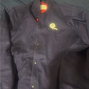 Vintage 80s Or 90s FPL Employee Jacket Uniform Florida Power Light Runs Big Sz L